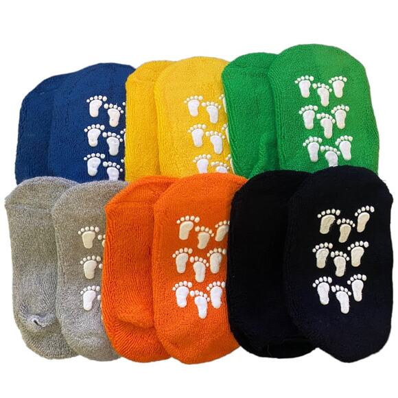 Toddler Little Feet Multi Color 6 Pairs Anti-Slip Ankle Socks One Size - Picture 1 of 3